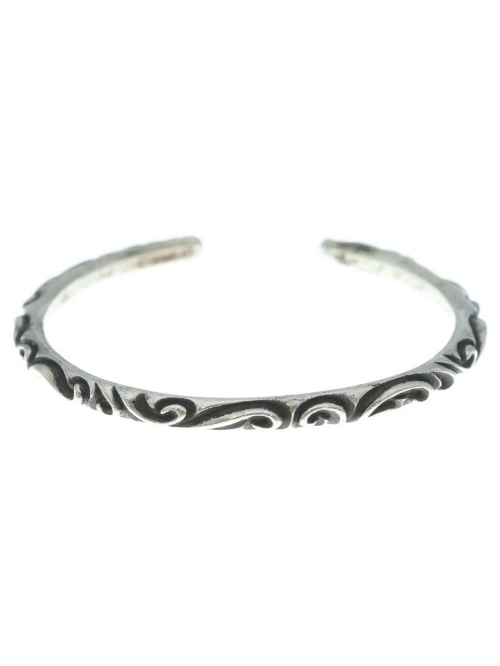 Chrome Hearts Bangle Scroll Band Bracelet Silver
